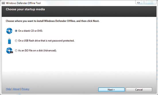 Windows Defender Offline Tool Installation
